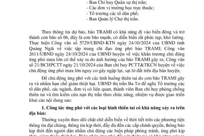 Tăng cường các biện pháp phòng chống bão TRAMI